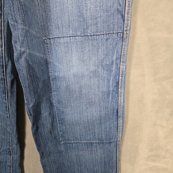 Vintage‎ Sean John Baggy wide leg Y2K Jeans mens 38x34 knee patches blue hip hop - Picture 5 of 11